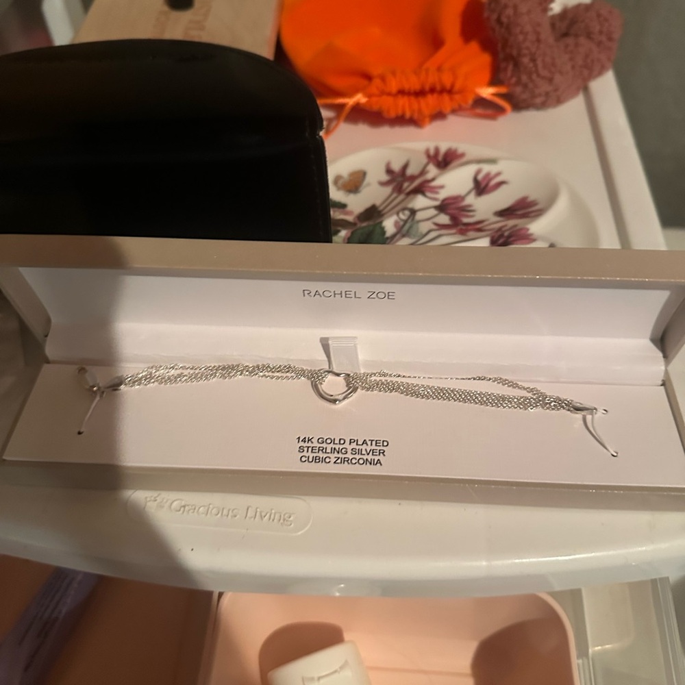 Rachel Zoe Silver Heart Chain Bracelet